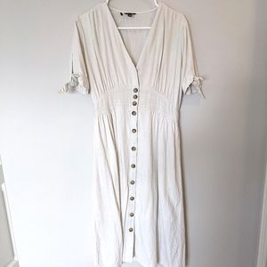Buffalo cream boho linen blend dress